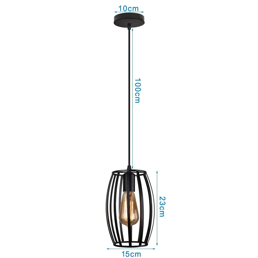 Modern Industrial Cage Pendant Light Fixture for Home Kitchen Island Decor