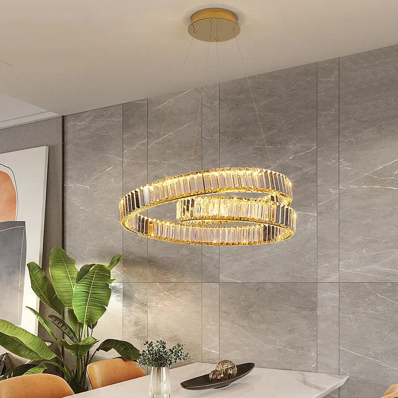 Crystal LED Pendant Lights: Modern Luxury Chandelier for Living and Dining Rooms