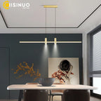 Adjustable LED Pendant Light in Black/Gold for Office Dining Living Room