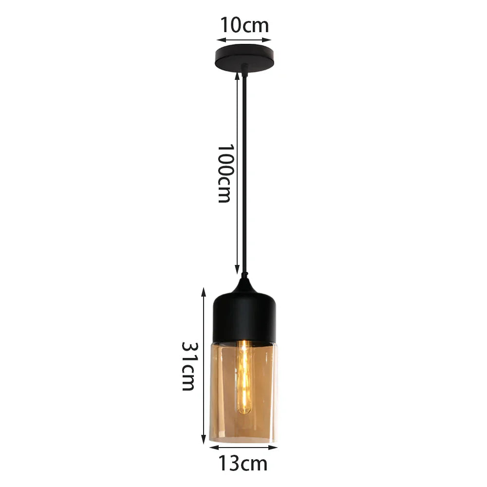 Glass Shade Pendant Light, Industrial Kitchen Restaurant Decor Lighting
