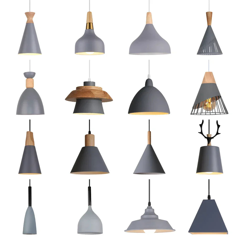 LED E27 Pendant Light: Modern Nordic Industrial Hanging Lamp for Home Decor