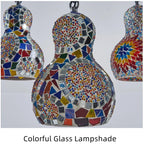 Turkish Mosaic Chandelier: Colorful Stained Glass Pendant Lamp
