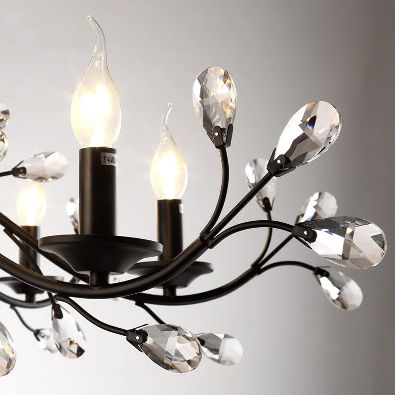 Crystal Chandelier: Modern LED Pendant Lamp for Living, Dining, Bedroom, Kitchen. Vintage American Style.