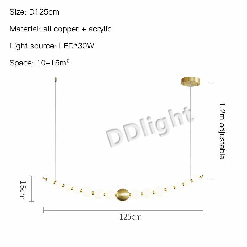 Modern Copper LED Chandelier for Living Room, Bedroom, Dining, Kitchen Decor