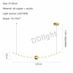 Modern Copper LED Chandelier for Living Room, Bedroom, Dining, Kitchen Decor