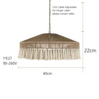 Retro Hemp Rope Tassel Pendant Light: Hand-woven Creative Bedroom Dining Room Main Lamp