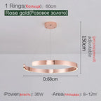 Round Ring LED Chandelier for Dining Room Bedroom Living Room Modern Nordic Decor