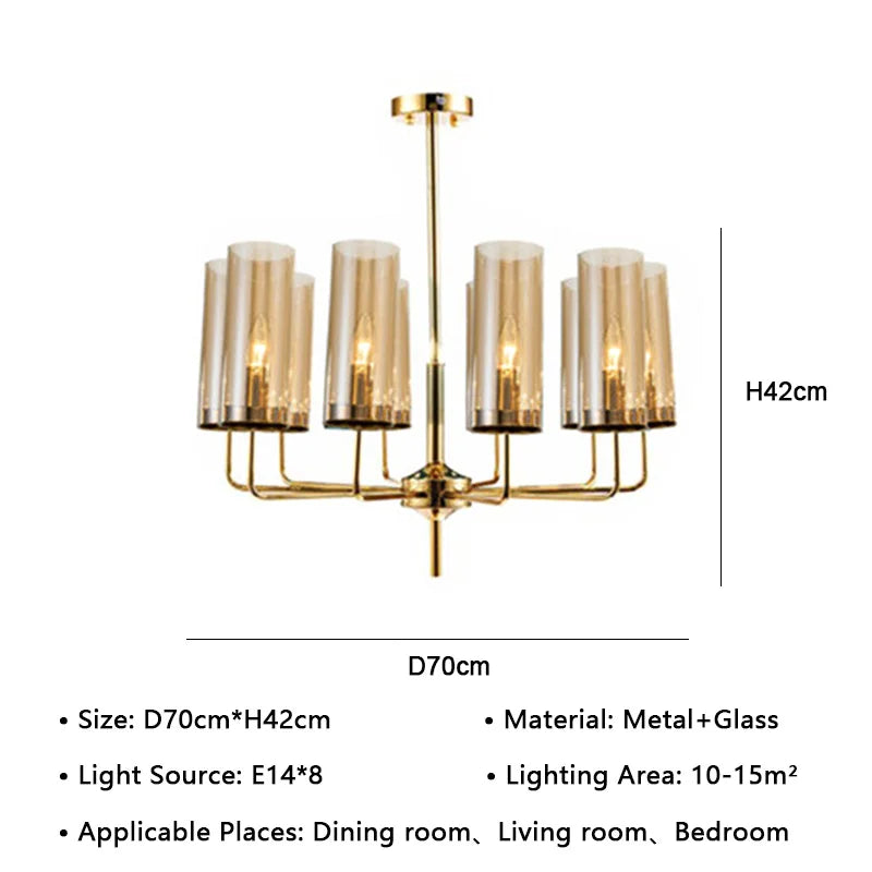 American Lustre Glass Chandelier LED Pendant Light Fixture