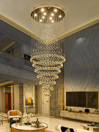 Starry Crystal Loft Chandelier by Afralia™: Elegant Wedding Decor & Hotel Lobby Lighting