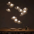 Glass Cloud Chandelier LED Pendant Lamp for Villa Staircase & Hotel