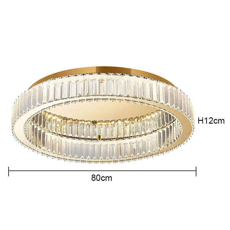 Crystal Round Ceiling Lamp for Modern Minimalist Indoor Lighting décor
