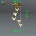 Butterfly LED Chandelier Copper Pendant Light for Bedroom Living Room Decoration