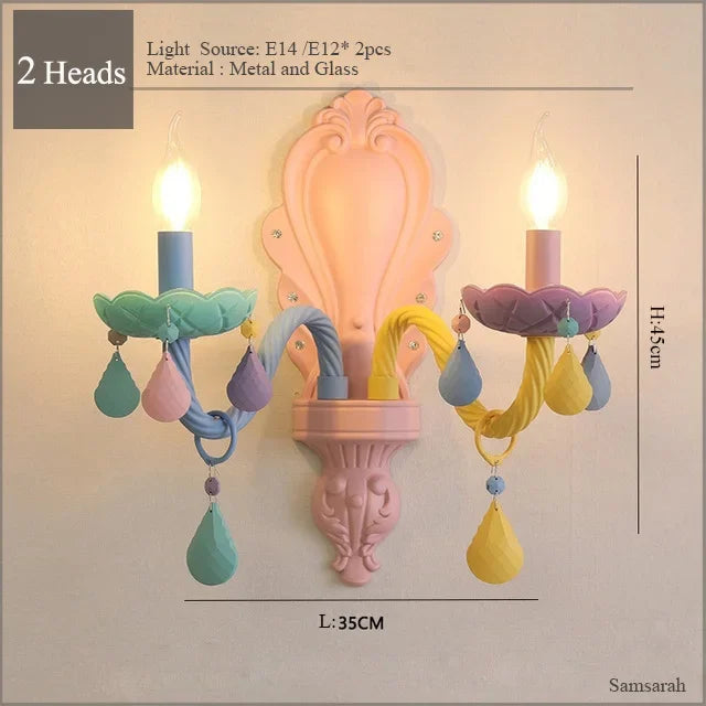 Crystal Princess Chandelier for Children's Bedroom - Rainbow Makaron Lamps