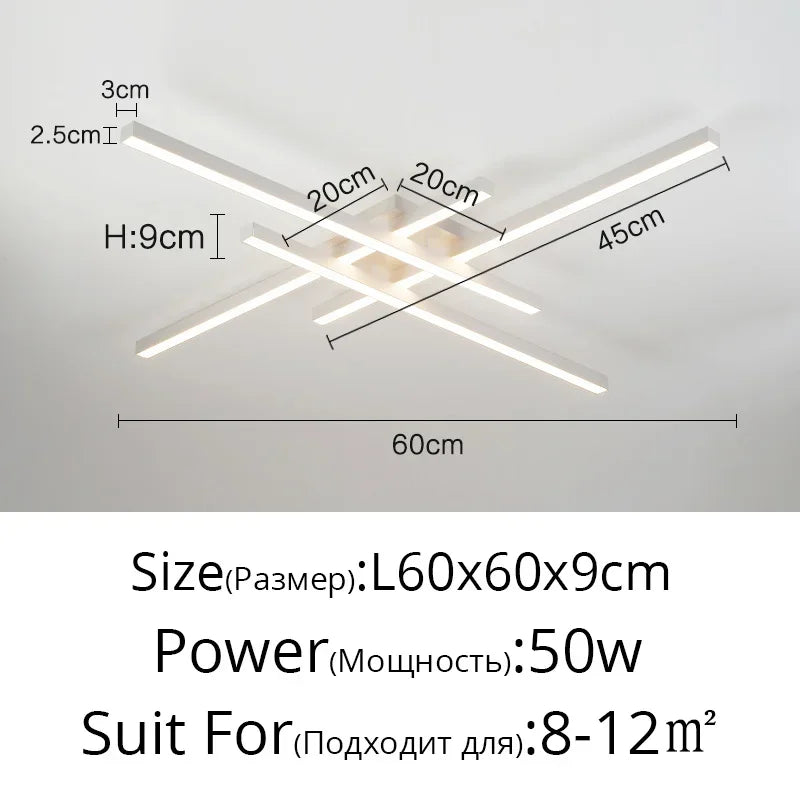Modern Minimalist LED Ceiling Strip Lights for Living Room, Kitchen, Bedroom