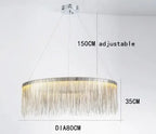 Tassel Chain LED Chandelier for Modern Living Room and Dining Room