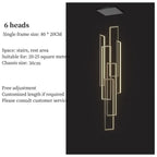 LED Stair Chandelier: Luxury Loft Geometry Pendant Lamps for Modern Living