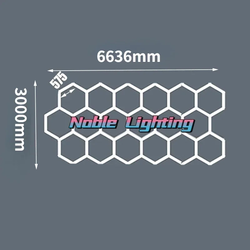 Hexagon LED Ceiling Light for Barbershop and Garage Hair Salon