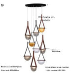 Modern Gray Amber Clear Glass Pendant Lamp for Bedroom Living Room