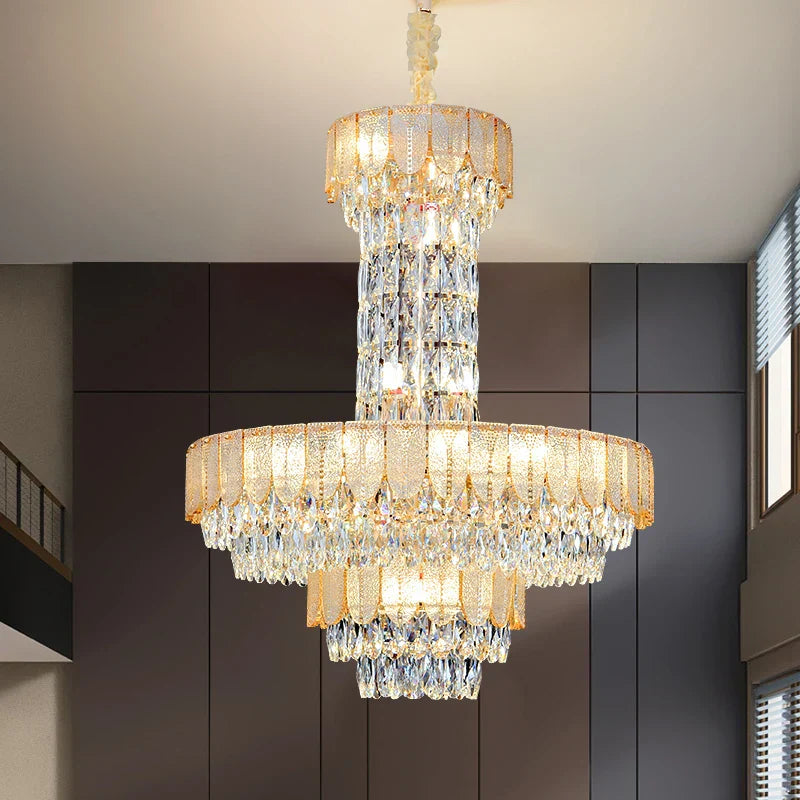 Crystal Chandelier: Postmodern Multi-layer Luxury for Villa, Hotel Lobby, and Living Room