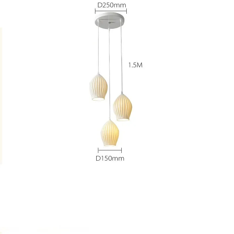 Elegance Ribbed Ceramic Pendant Lights for Dining Island, Living Room