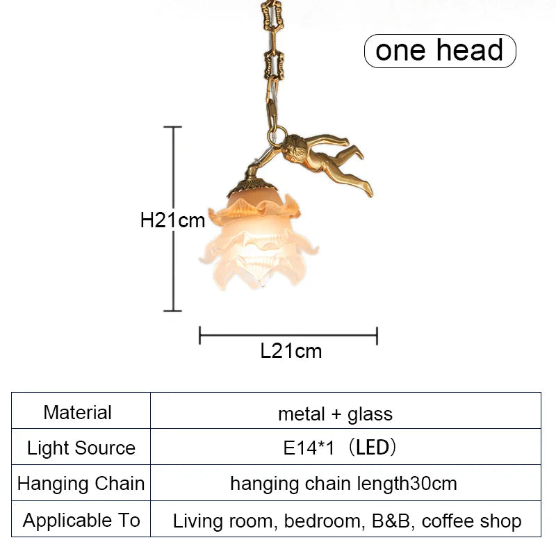 Brass Angel Chandelier: Luxury Burnishing Pendant Lights for Living Room