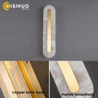 Marble Wall Light: Modern Copper Gold LED Sconce for Bedroom Hotel Corridors