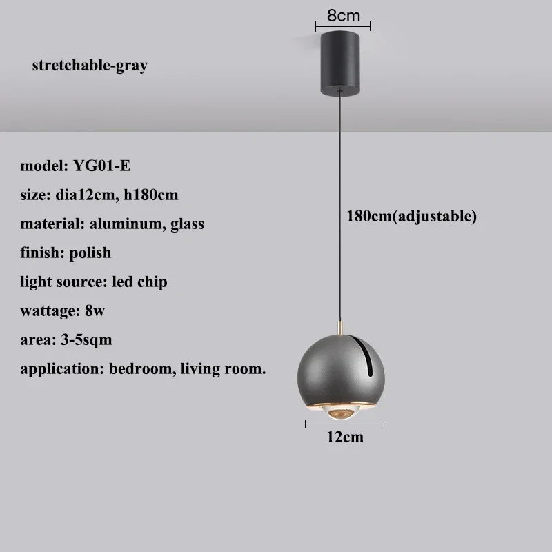 Adjustable Angle LED Pendant Light: Modern Stretchable Chandelier for Home Decor