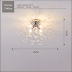 Nordic Dandelion Crystal Ceiling Lamp for Bedroom Living Room Dining Room