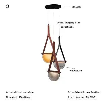 Modern Gray Amber Clear Glass Pendant Lamp for Bedroom Living Room