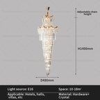 Crystal Duplex Chandelier: Luxury Living & Stair Lamp for Loft Apartment & Villa