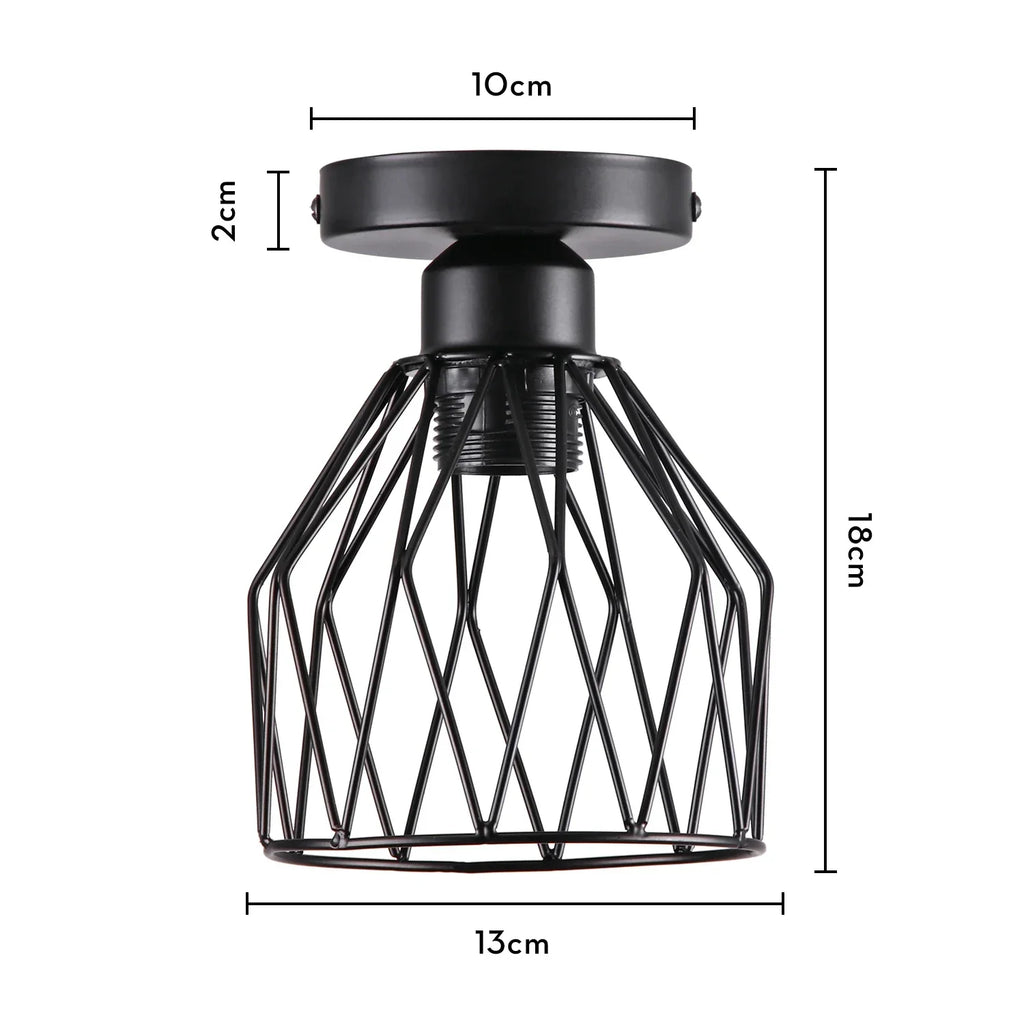 Industrial LED Ceiling Light: Modern Retro Loft Plafonniers for Living Room Kitchen Cage Home Decor