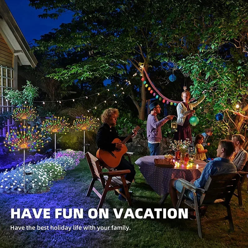 Solar Firework Fairy Light for Outdoor Garden Decoration