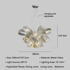 Luxury Glass Pendant Chandelier - Modern Minimalist Living Room Lighting Fixtures
