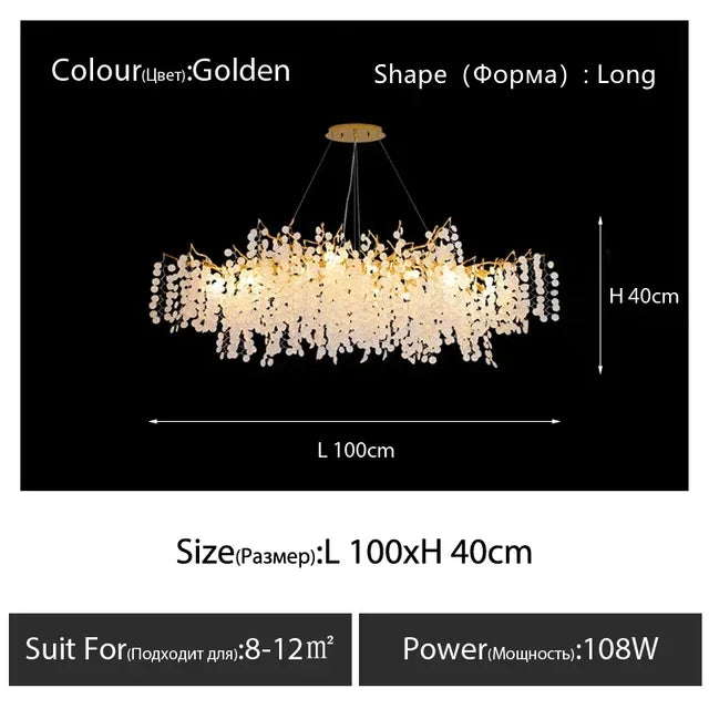 Gold Chandelier Glass Pendant Lamp for Home Decor - Modern Luxury Lighting