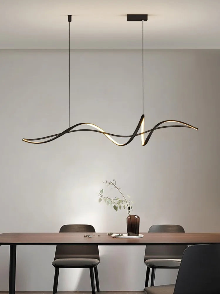 Nordic Style Chandelier Modern Dining Room Strip Lamps