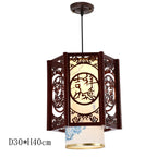 Antique Wood Pendant Lights for Dining Room, LED Living Room Decor Lighting Fixtures