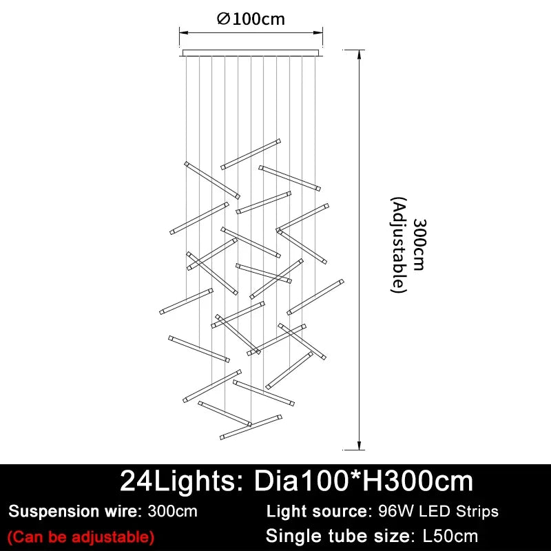 Modern Tube Design LED Chandelier - Gold/Chrome/Black Luxury Home Decor & Kitchen Lighting