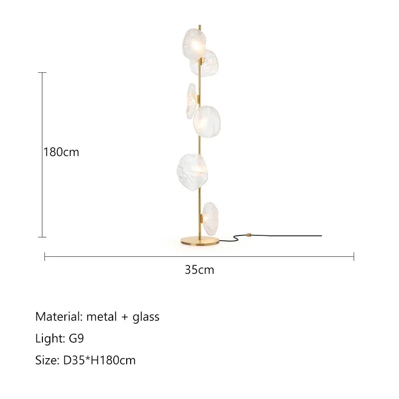 Glass Shade LED Floor Lamp for Home Decor, Living Room, Bedroom, Minimalist Design