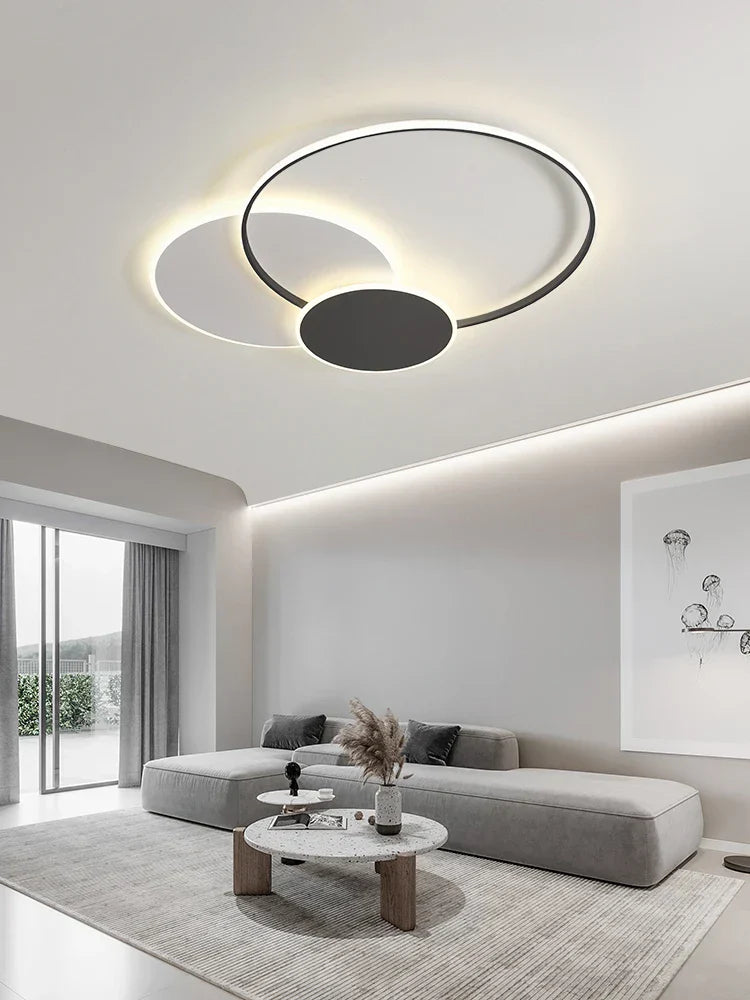 Circles LED Ceiling Lights Modern Minimalism Dimmable Bedroom Lamp Fixtures