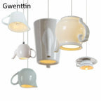 Ceramic LED Pendant Lights: Nordic Teapot Design for Modern Living and Kitchen.