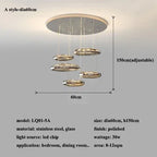 Chrome LED Pendant Lights: Modern Water Droplets Chandeliers for Living, Dining, Bedroom.