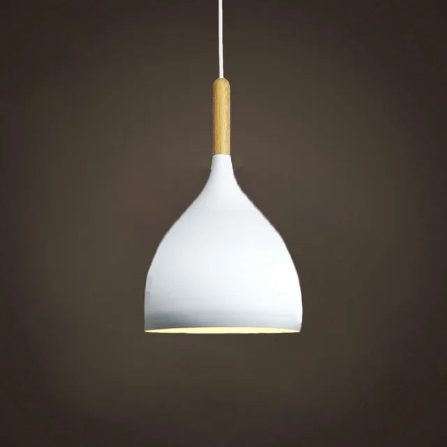 Wood Pendant Light: Modern Nordic Kitchen Ceiling Lamp for Dining Room & Coffee Bar