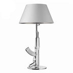 AK47 Guns Floor Lamp Electroplated Silver Golden Metal Art Deco Bedside Luxury Lamp