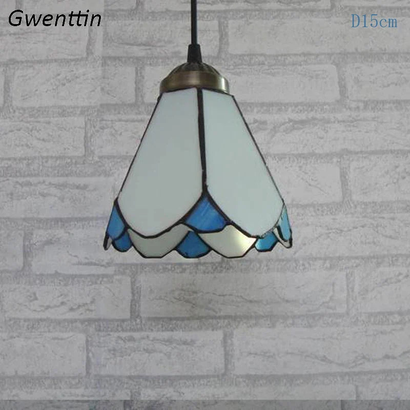 Tiffany Style Pendant Light for Dining Room Tiffany Mediterranean Hanging Lamp for Bedroom by Afralia™