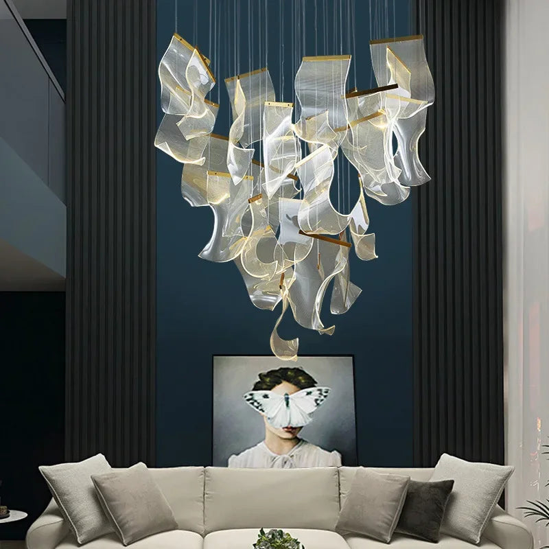 Duplex Building Chandelier: Modern, Luxurious, LED, Large, Creative, Villa Pendant Lamp