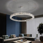 Crystal LED Chandelier: Modern Luxury Chrome Steel & Clear K9 Crystal Lighting