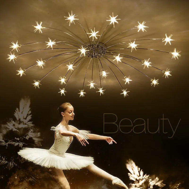 Nordic Sky Star Ceiling Lamps Modern Chandeliers Romantic Bedroom Children's Room Lighting