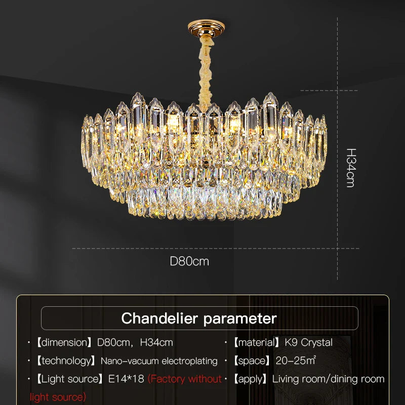 Crystal Chandelier: European Designer Style for Living Room, Bedroom & Dining Room
