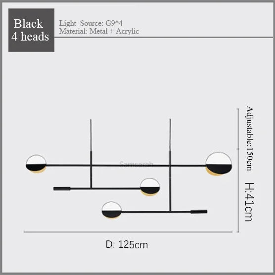 Geometric Line Iron Pendant Lamp for Living Room, Bedroom, Study, Dining - Home Decor Luminare