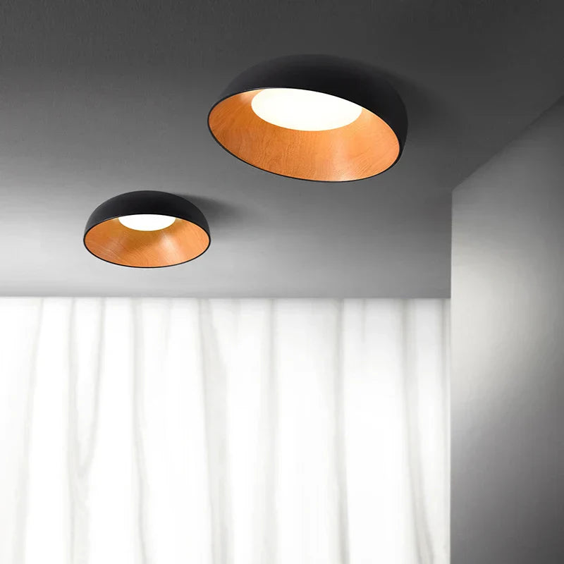 Wood Grain Color Ceiling Lamp for Bedroom, Living Room & Corridor